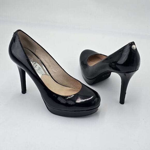 MICHAEL Michael Kors Ionna Pump Platform Heels Black Patent Leather 7M - Picture 5 of 10